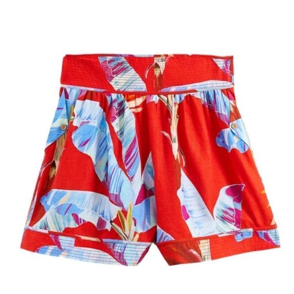 NWT Farm Rio Sweet Jungle Red Shorts Ananas Red Small - Picture 1 of 9